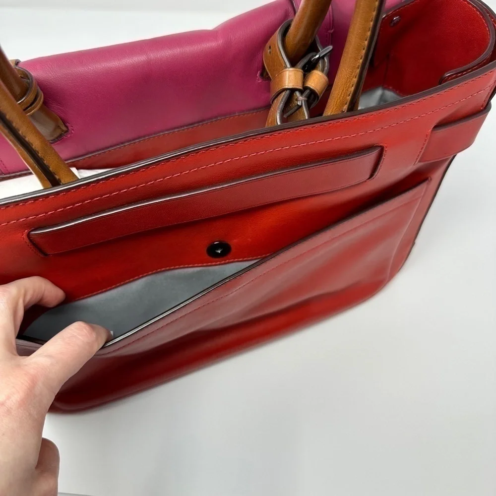 REED Krakoff Boxer Tote Multi Color Leather Tote